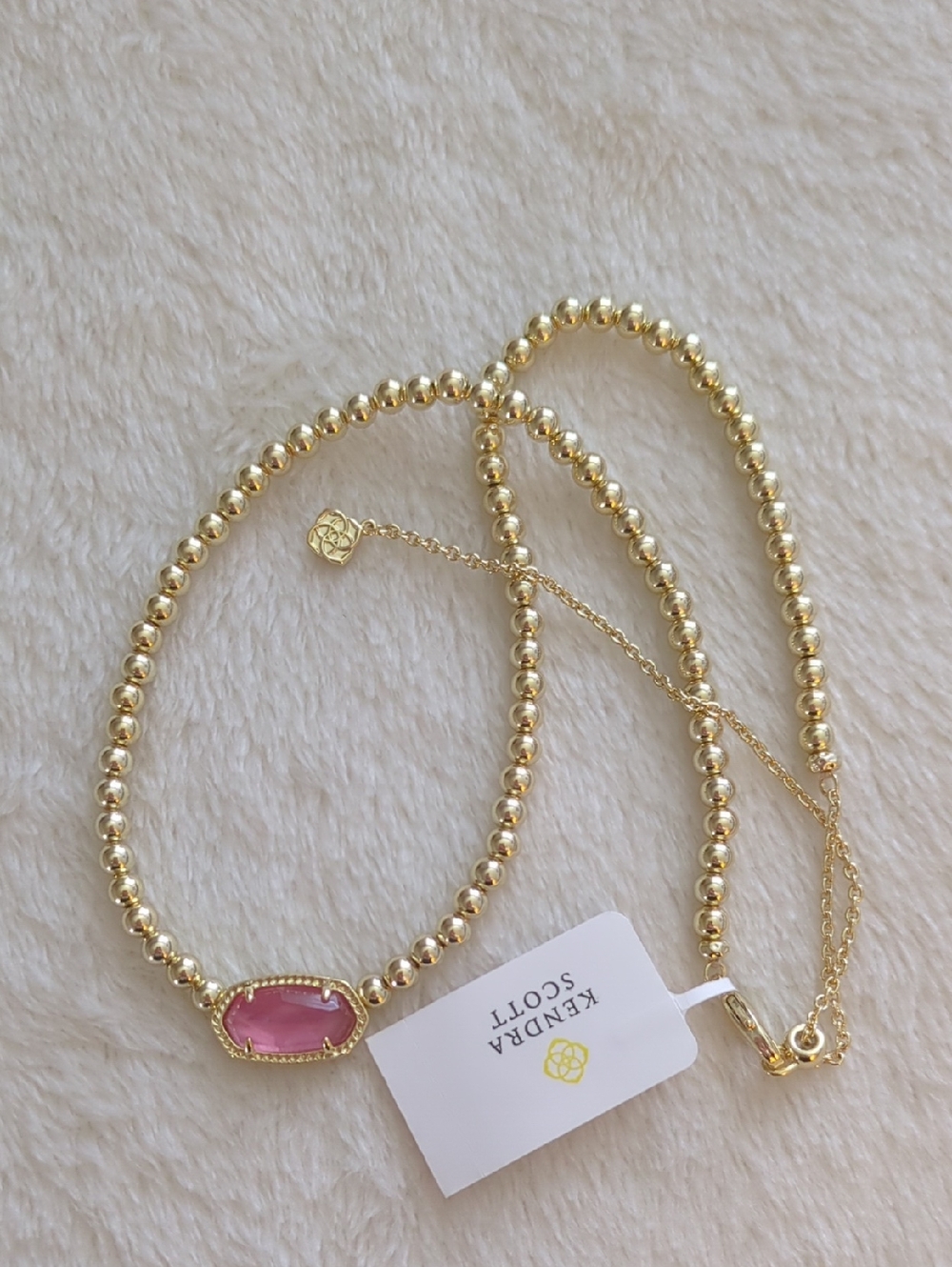 NEW KENDRA SCOTT elisa beaded necklace in gold azalea illusion